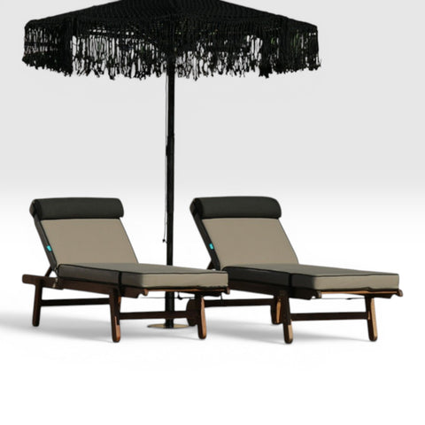 Set 3 pieces Sunlounges-St Tropez & Umbrella Macrame-Mai Tai